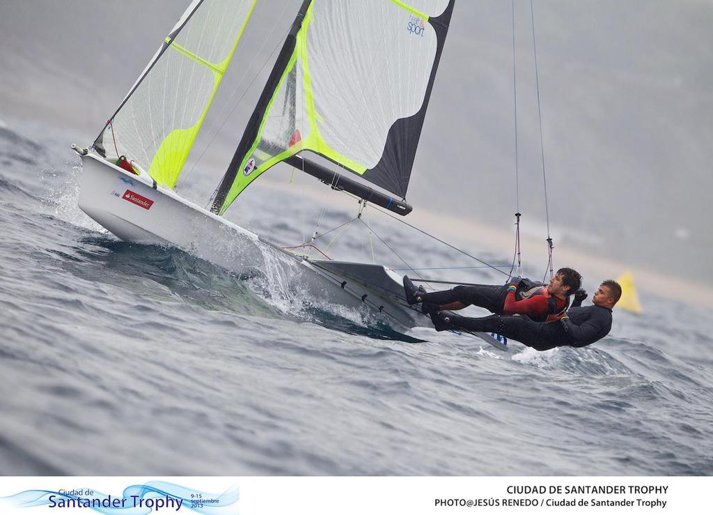 CIUDAD DE SANTANDER Trophy, Isaf sailing World Championships test event - 49er action (ESP) Diego Botin, Pablo Turrado © Jesus Renedo/ Santander City Trophy http://www.santander2014.com/